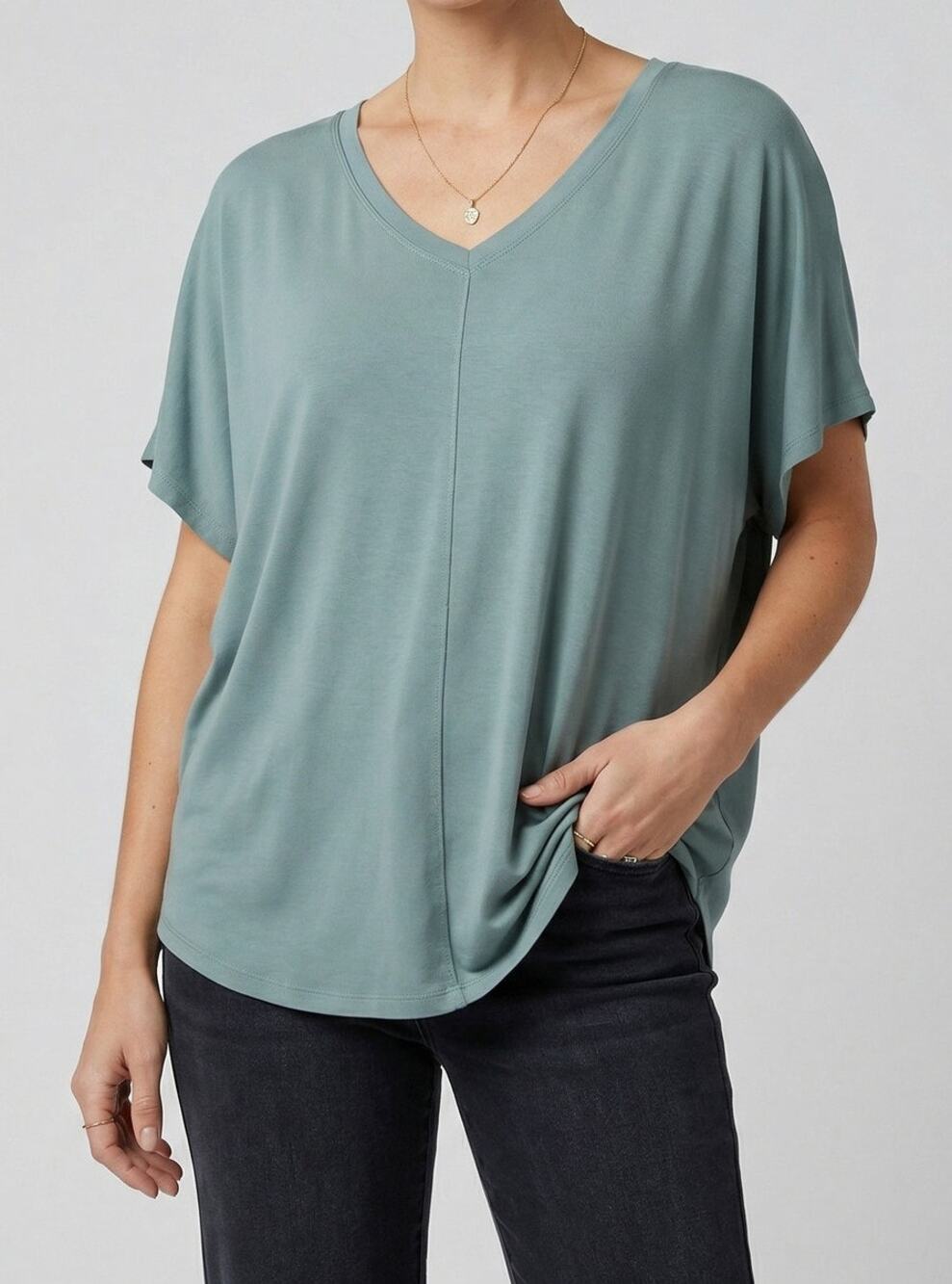 32 Degrees Cool XXL Womens V Neck Short Sleeve Modal Polyester Spandex